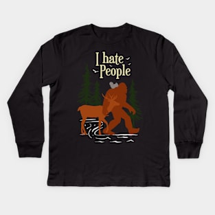 I Hate People Bigfoot Kids Long Sleeve T-Shirt